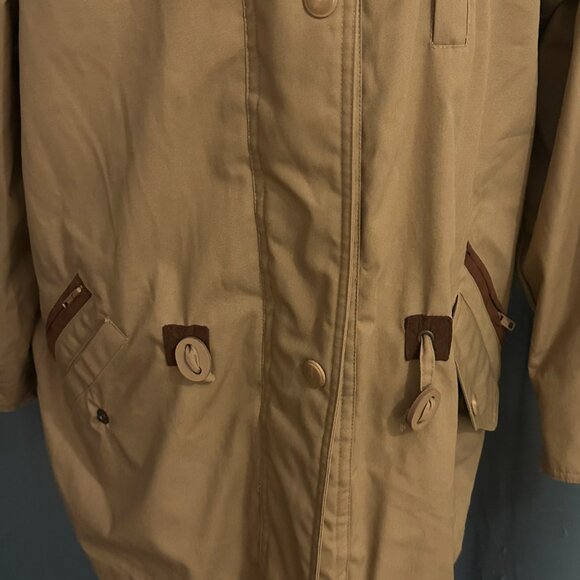 London Fog Vintage Tan Insulated Coat Women’s L Made in USA - Picture 3 of 8